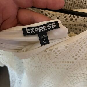 Express Cream Lace short dress